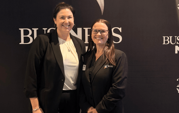 Peta Ross with CCGT CEO Alison Cook at the Central Coast Economic Breakfast 2026 