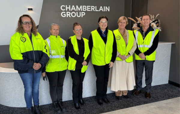 ManufactHER project team and Chamberlain Group employees